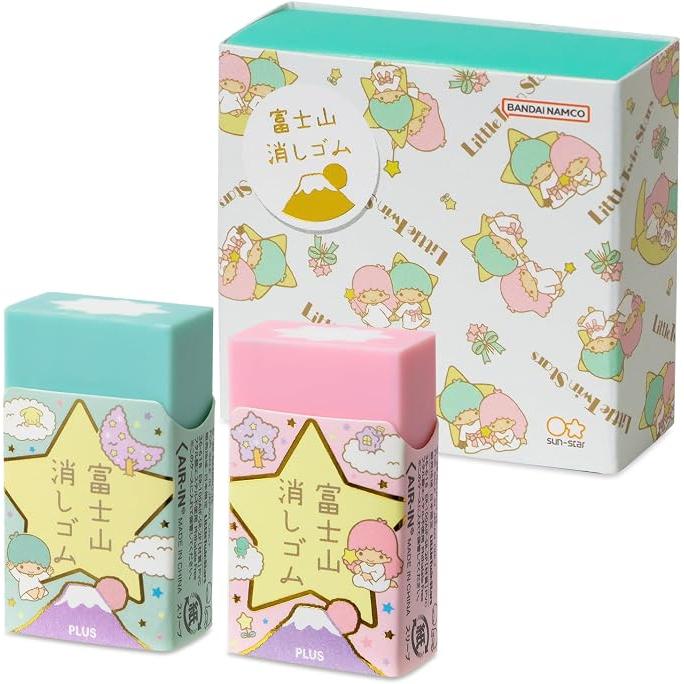 PLUS Air-In Mt. Fuji Eraser Sanrio Characters – Limited 2-Piece Set, 4 Designs