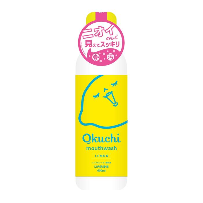 OKUCHI Lemon Alcohol-Free Mouthwash – 600 ml Bottle