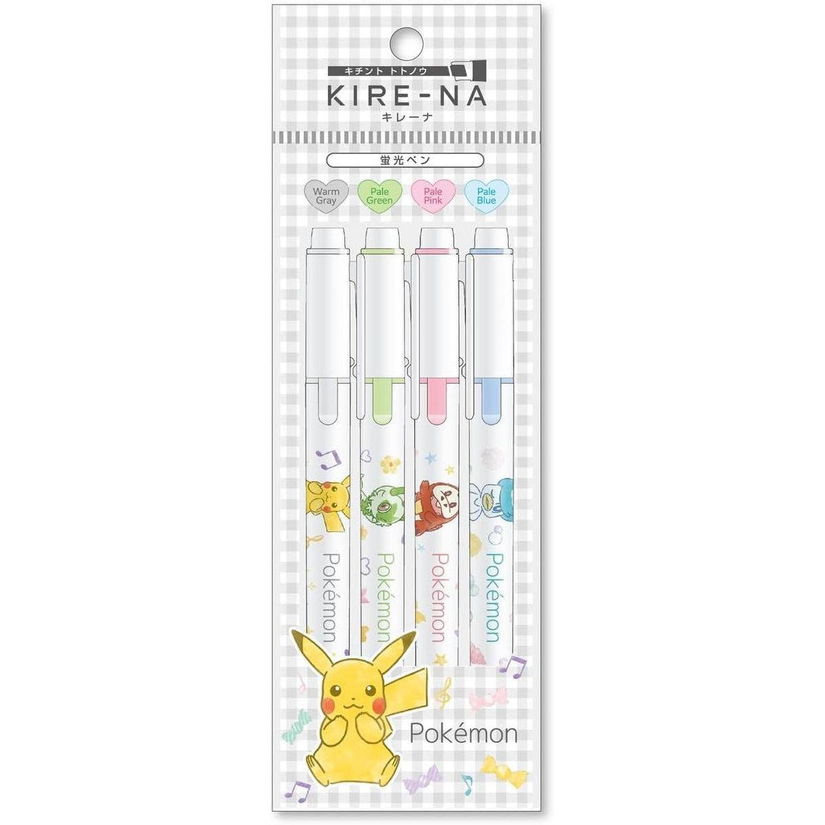 SHOWA NOTE Pokémon KIRE-NA Highlighter – 4-Color Set, 2 Color Sets
