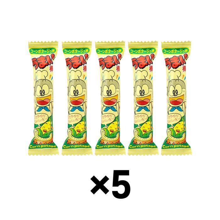 Yaokin Umaibo Corn Potage Flavor – Japanese Corn Snack Sticks (6g × 5 Pieces)