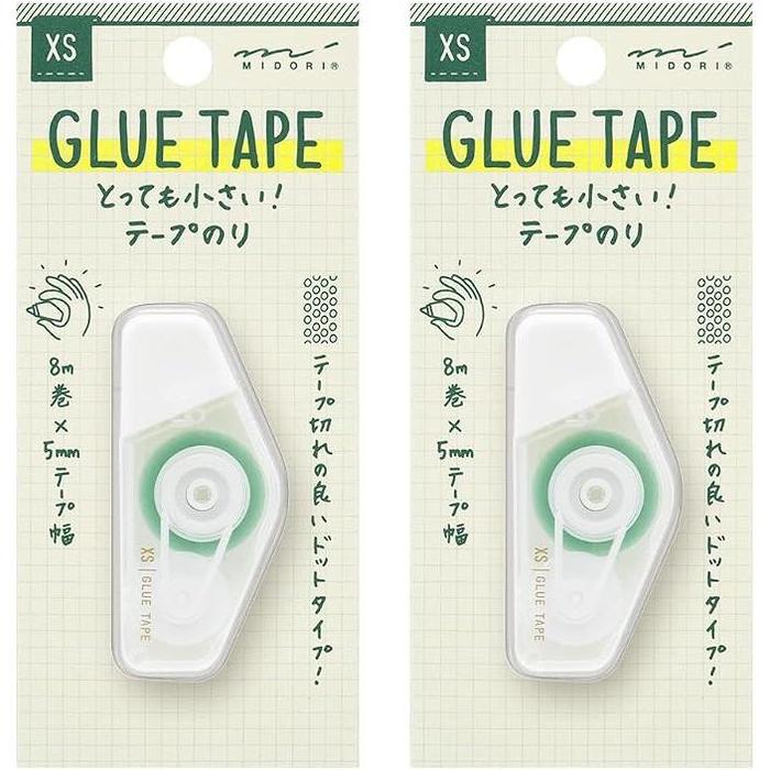 MIDORI XS Glue Tape – Dot-Type Adhesive, Set of 2, 2 Colors