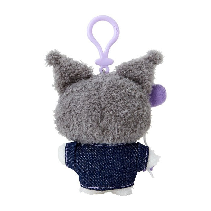 [Sanrio] Kuromi Mascot Holder (Denim Patch) Plush Keychain – Colorful and Fun 12cm 182613