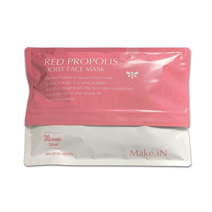 RED PROPOLIS MOIST FACE MASK Moisturizing sheet masks with propolis extract 30 pieces [Alcohol-free]