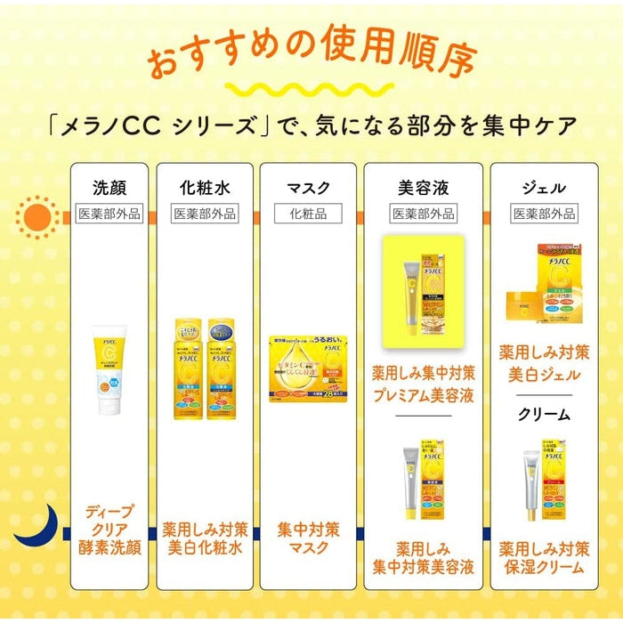 Melano CC Brightening sheet masks with Vitamin C and E 28 pieces [Alcohol-free]