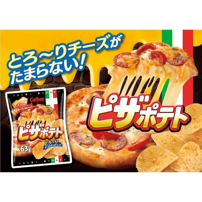 Calbee Pizza Potato Chips – Thick Cut, Cheese & Spicy Pizza Flavor, 60g