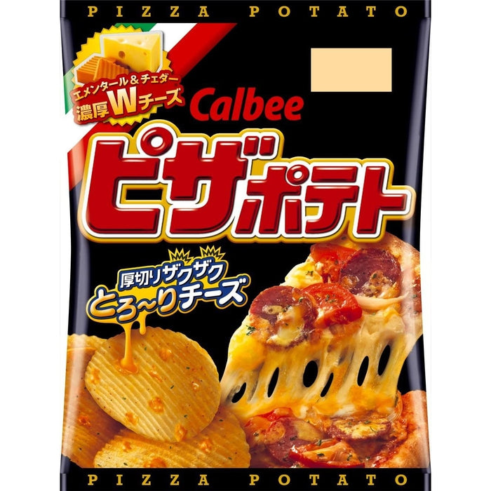 Calbee Pizza Potato Chips – Thick Cut, Cheese & Spicy Pizza Flavor, 60g