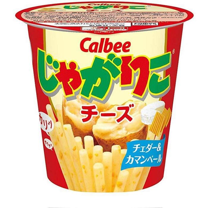 Calbee Jyagariko Cheese 55g – Crunchy, Cheddar & Camembert Cheese Snack with Vinegar Twist