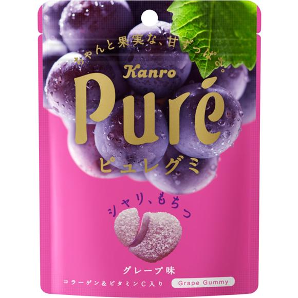 Kanro Pure Gummy Sour grape-flavored jellies based on real PURE juice 56g