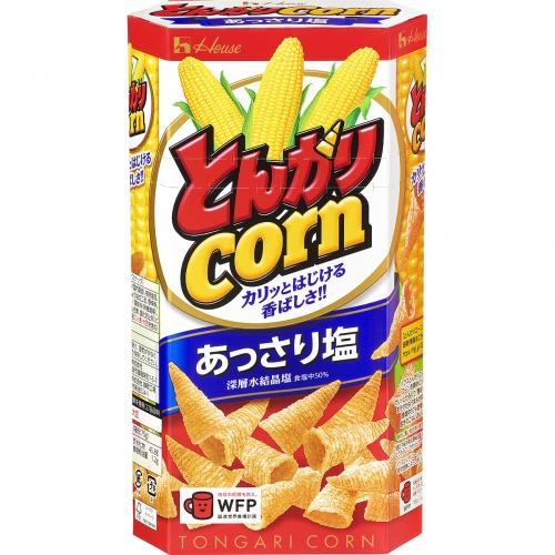 Tongari Corn Light Salt 68g – Light and Crispy Cone-Shaped Snack with Deep Sea Crystal Salt