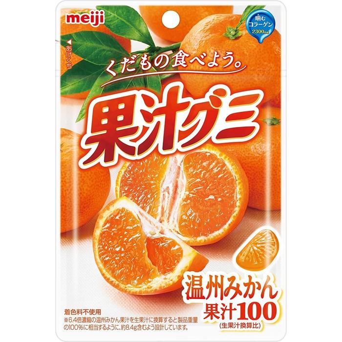 Meiji Kajyuu Fruit Juice Gummy Unshu Mandarin 54g