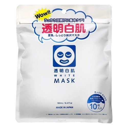 TOUMEI SHIROHADA WHITE MASK - BESTSELLER! Brightening sheet masks with Vitamin C, Collagen and Hyaluronic Acid 10 pieces [With alcohol]