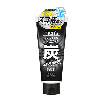 MEN'S SOFTYMO - FACIAL WASH WILD SCRUB - Facial cleansing cream with peeling for oily and blackheaded skin 130g [Alcohol-free]